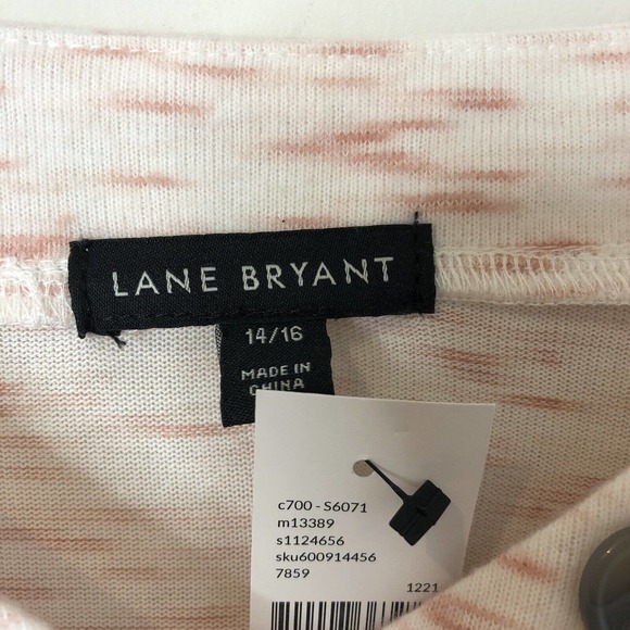 Lane Bryant NWT Women's Long Sleeve Tie-Front Hacci Top w/Button Detail 14/16 - Picture 5 of 9